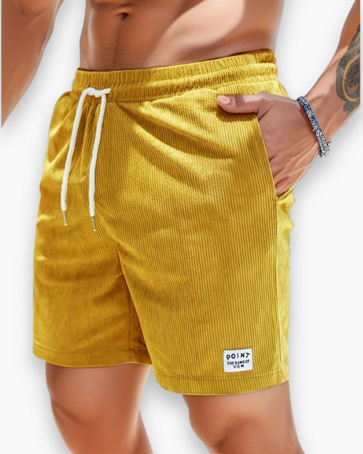 Shorts décontractés hommes d'été, tissu doux, coupe relax, légers et respirants, idéals pour la plage et sorties.