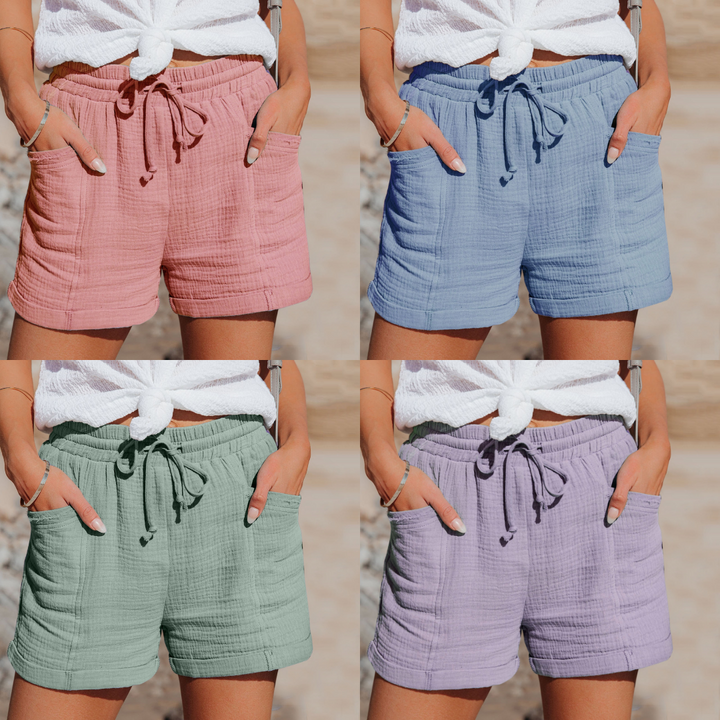 Shorts femme en coton, coupe élégante et confortable.  Idéal été.