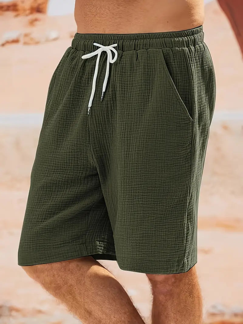 Shorts homme décontractés été, tissu respirant, coupe ample, disponibles en couleurs tendance pour activités extérieures.