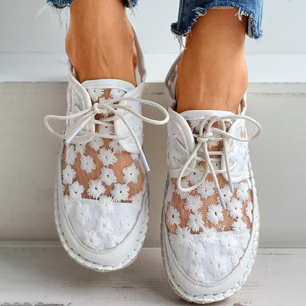 Sneakers orthopédiques aérées femmes, motif floral. Confort optimal, soutien plantaire. Idéal mode féminine.