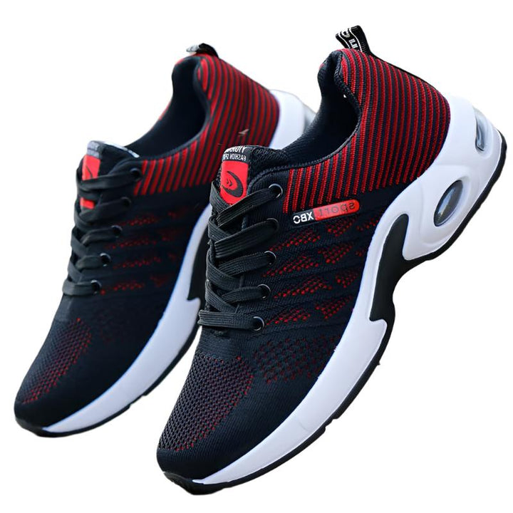 "Sneakers orthopédiques homme, cuir bleu, semelle amortissante, style moderne pour confort quotidien."