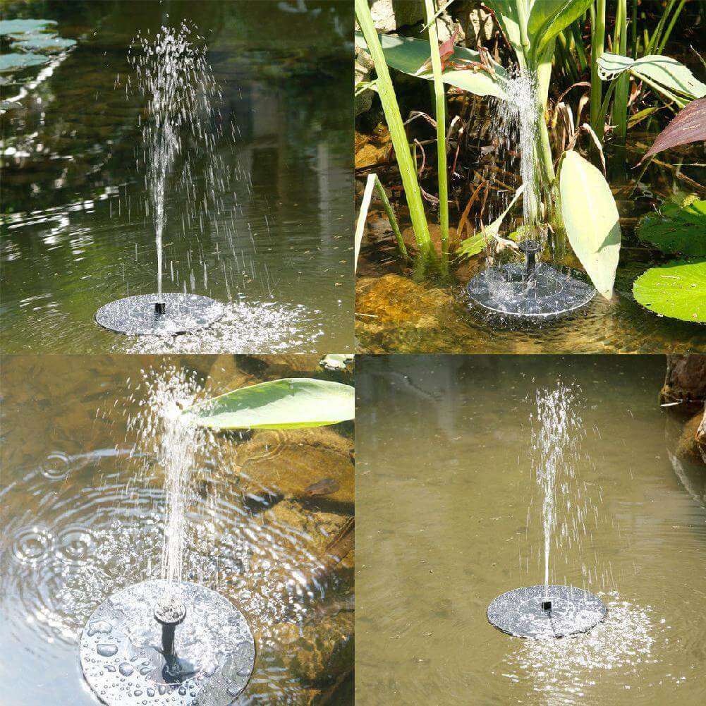 Solar-powered mini garden fountain. Elegant design, attracts birds. Easy installation, eco-friendly.
