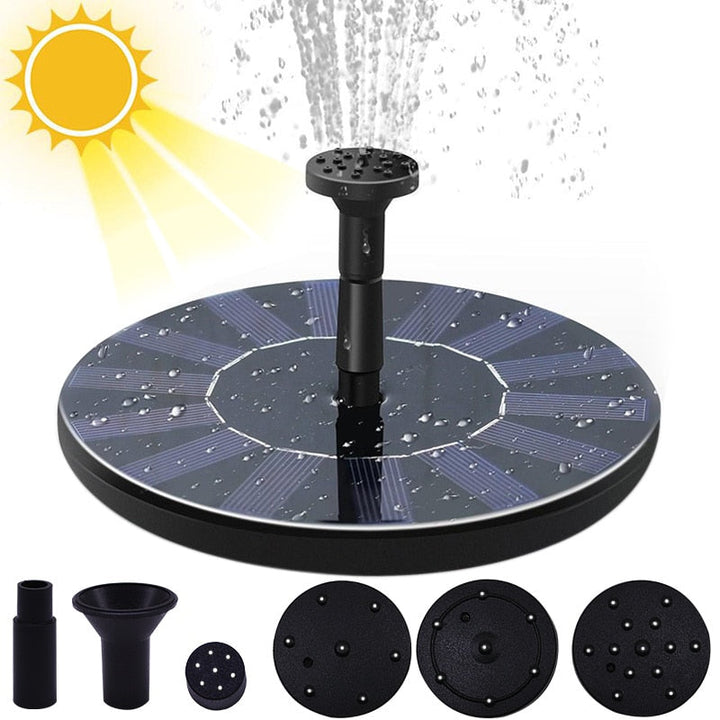 Solar-powered mini garden fountain. Elegant design, attracts birds. Easy installation, eco-friendly.
