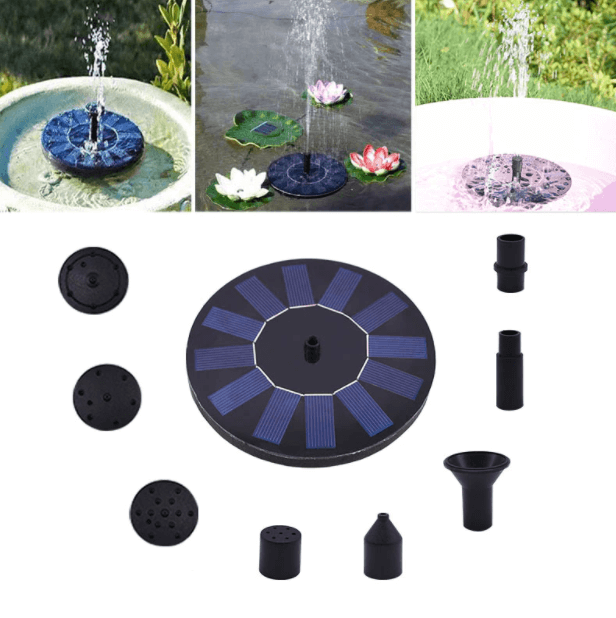Solar-powered mini garden fountain. Elegant design, attracts birds. Easy installation, eco-friendly.