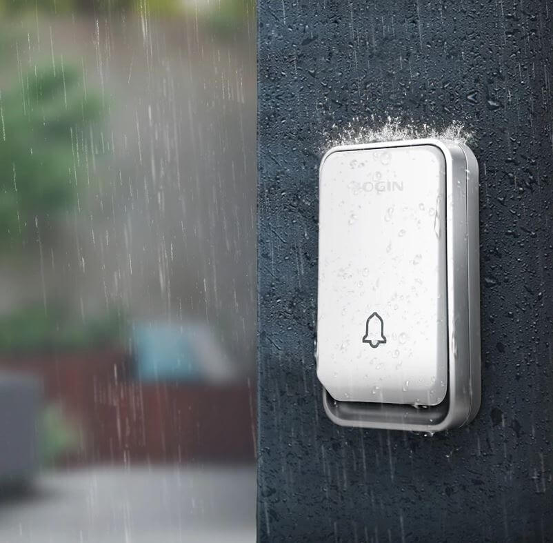 Sonnette intelligente sans fil, sans batterie, imperméable. Installation facile.  Design moderne et résistant.