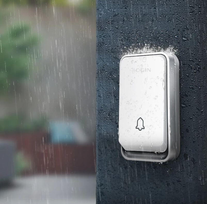 Sonnette intelligente sans fil, sans batterie, imperméable. Installation facile.  Design moderne et résistant.