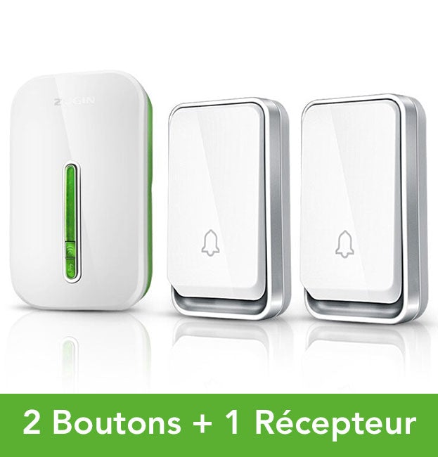 Sonnette intelligente sans fil, sans batterie, imperméable. Installation facile.  Design moderne et résistant.