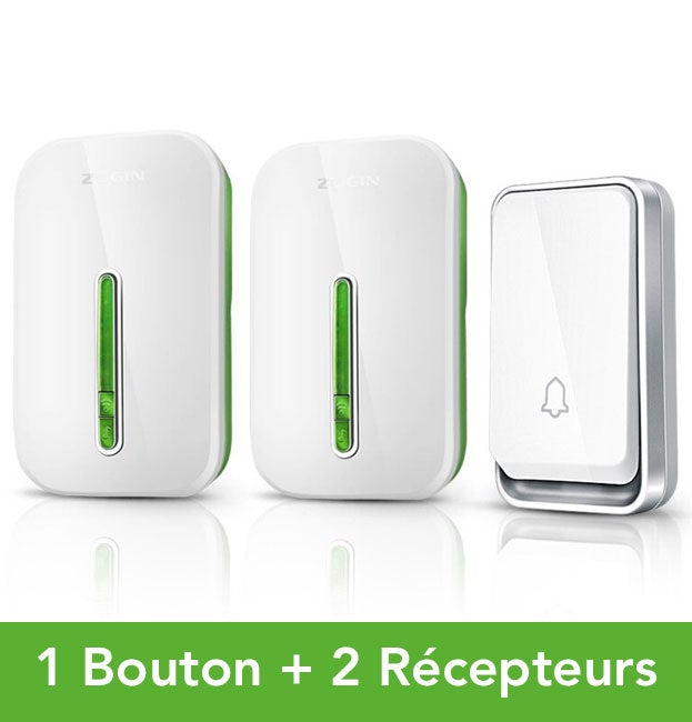 Sonnette intelligente sans fil, sans batterie, imperméable. Installation facile.  Design moderne et résistant.