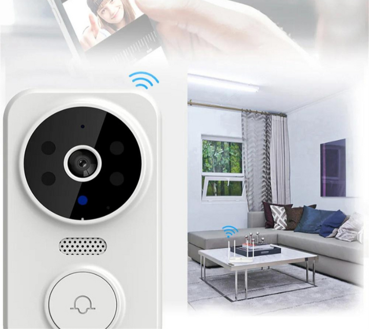 Sonnette intelligente WiFi avec caméra HD. Détection de mouvement, vidéo haute définition et audio bidirectionnel. Sécurité m