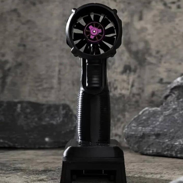 "Souffleur d'air haute pression compact, nettoyage efficace, design ergonomique léger idéal extérieur et intérieur."
