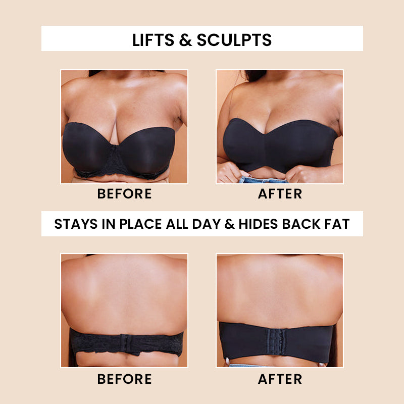 Soutien-gorge femme invisible sans bretelles, parfait pour robes et tops. Maintien parfait, élégance discrète.