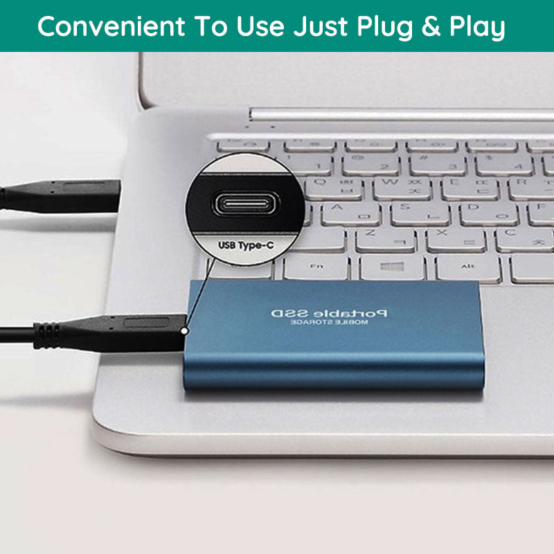 SSD portable ultra-rapide. Stockage compact et fiable.  Haute vitesse de transfert.