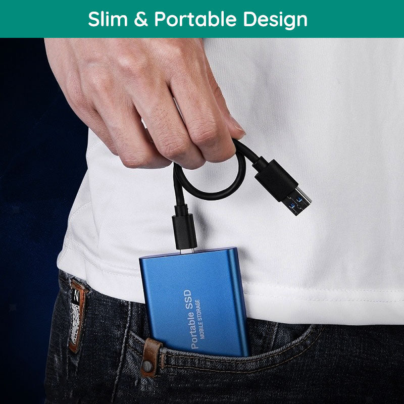 SSD portable ultra-rapide. Stockage compact et fiable.  Haute vitesse de transfert.