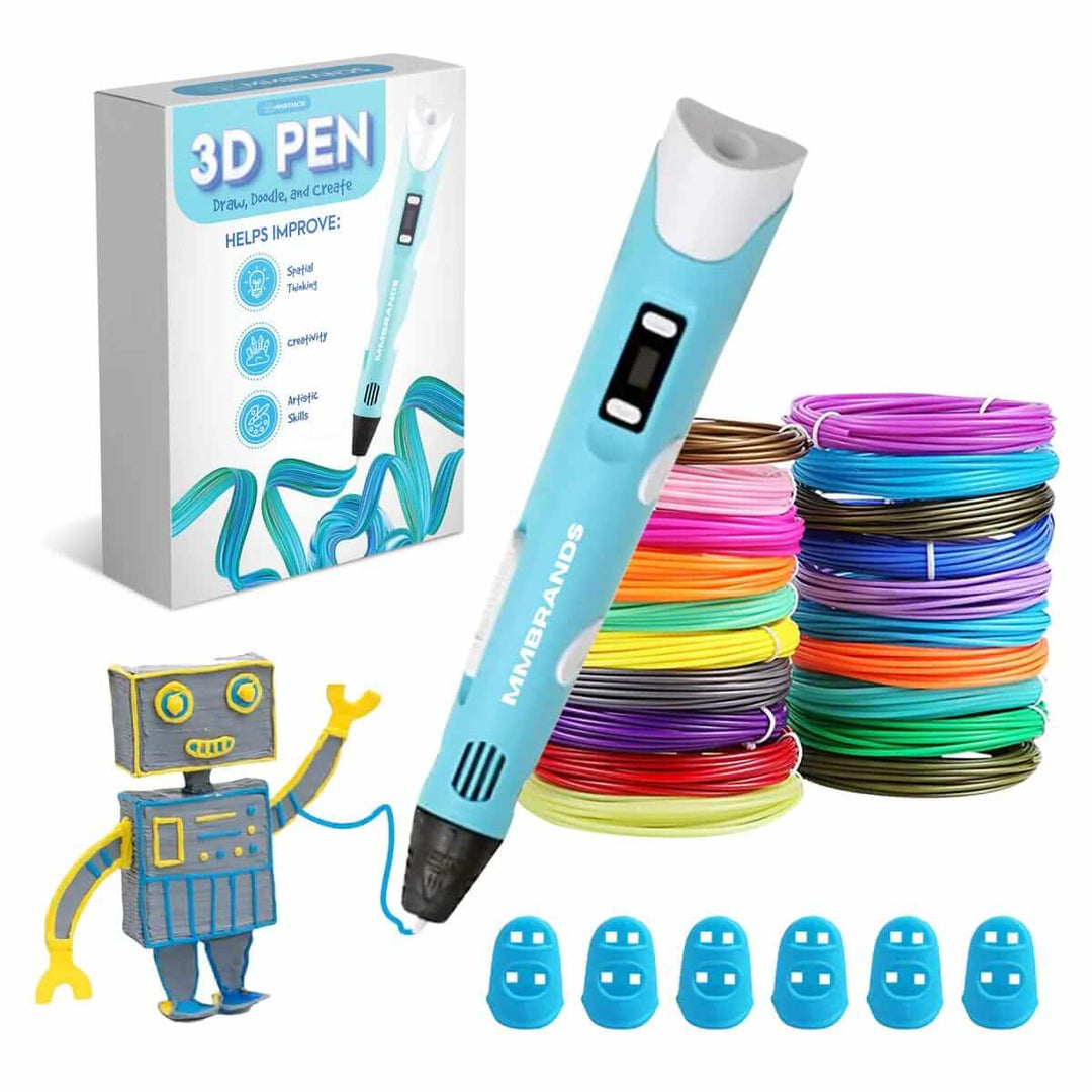 Stylo 3D PRO vibrant, 10 couleurs, idéal pour créations artistiques 3D précises. Libérez votre créativité avec cet outil inno