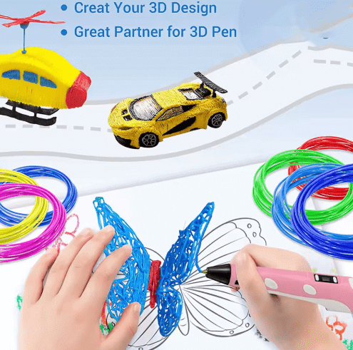 Stylo 3D PRO vibrant, 10 couleurs, idéal pour créations artistiques 3D précises. Libérez votre créativité avec cet outil inno