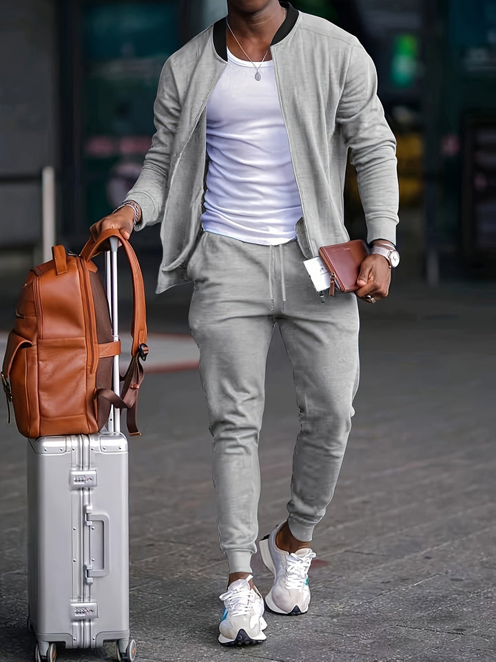 Ensemble de vêtements athlétiques homme, parfait pour le confort sportif et une tenue décontractée stylée au quotidien.