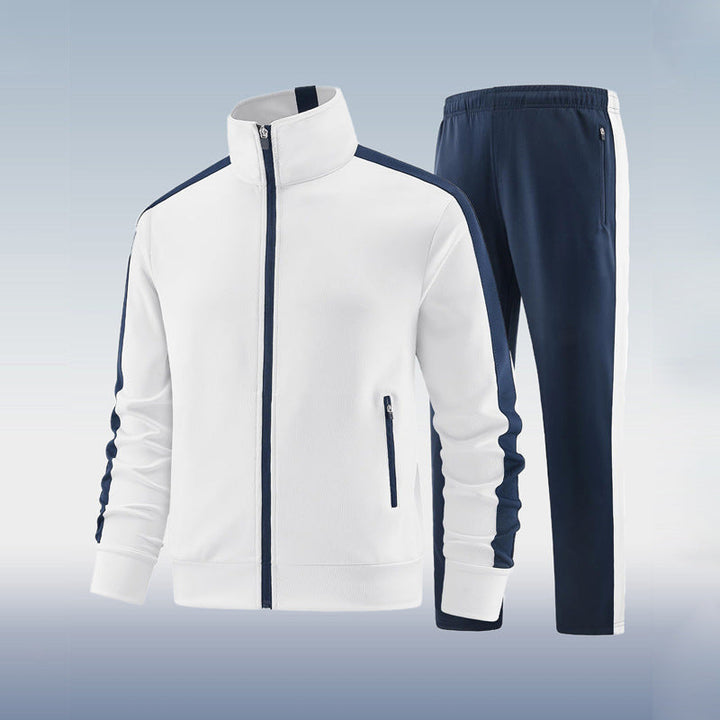 "Survêtement homme blanc moderne et élégant, idéal pour sport ou détente, alliant confort et style tendance avec coupe épurée