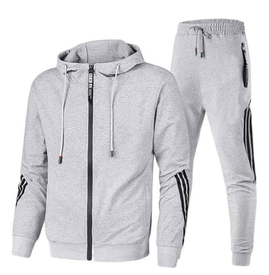 Survêtement homme élégant, bleu marine, confortable, pour sport ou détente avec poches pratiques, design moderne et épuré.