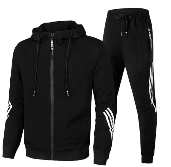 Survêtement homme élégant, bleu marine, confortable, pour sport ou détente avec poches pratiques, design moderne et épuré.