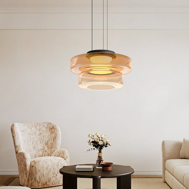 Suspension design Bauhaus, lampe verre élégante. Éclairage intérieur, hauteur réglable.