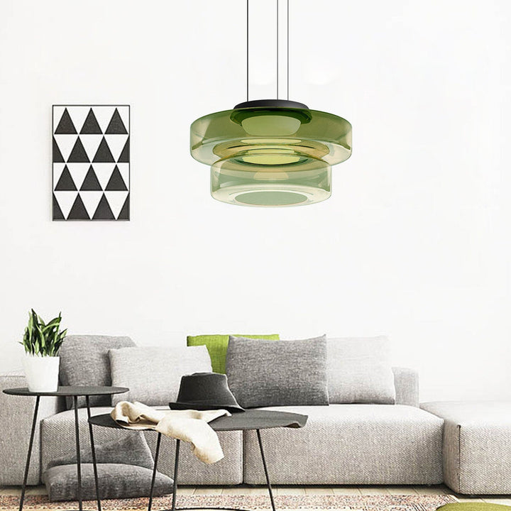 Suspension design Bauhaus, lampe verre élégante. Éclairage intérieur, hauteur réglable.