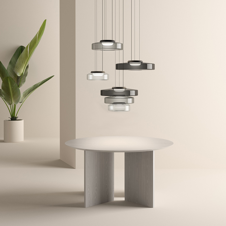 Suspension design Bauhaus, lampe verre élégante. Éclairage intérieur, hauteur réglable.