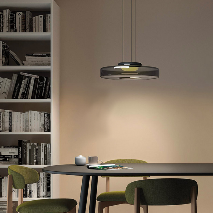 Suspension design Bauhaus, lampe verre élégante. Éclairage intérieur, hauteur réglable.