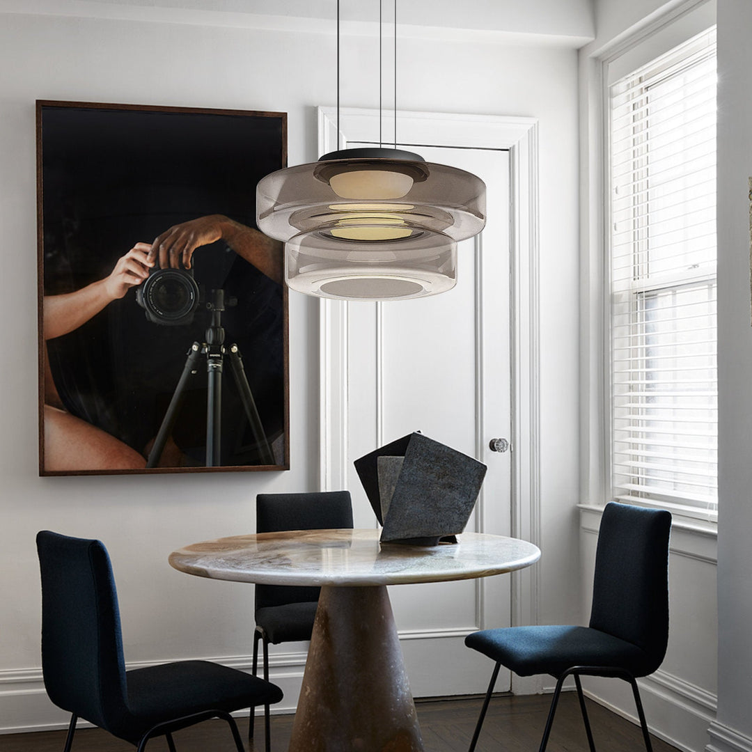 Suspension design Bauhaus, lampe verre élégante. Éclairage intérieur, hauteur réglable.