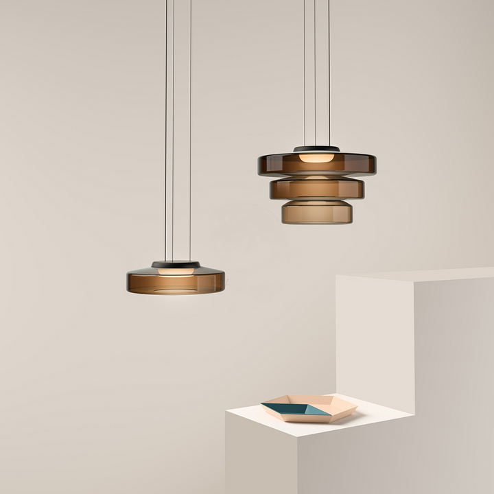 Suspension design Bauhaus, lampe verre élégante. Éclairage intérieur, hauteur réglable.