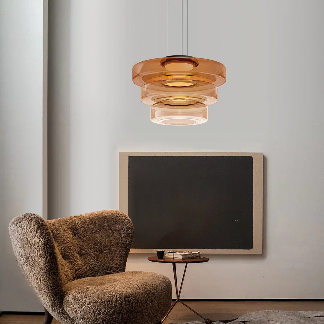 Suspension design Bauhaus, lampe verre élégante. Éclairage intérieur, hauteur réglable.