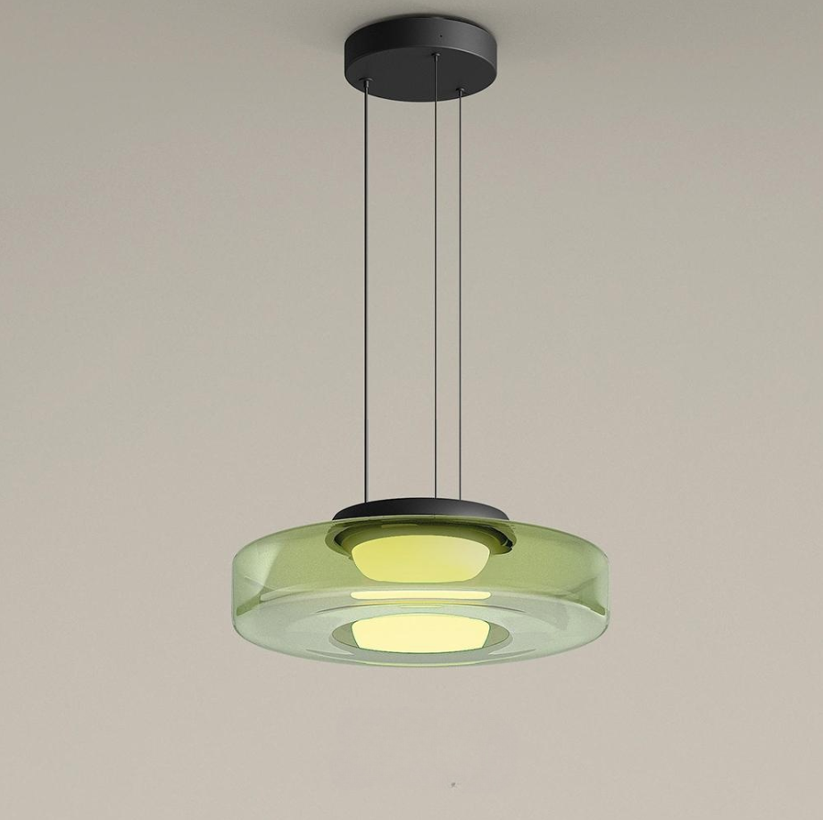 Suspension design Bauhaus, lampe verre élégante. Éclairage intérieur, hauteur réglable.