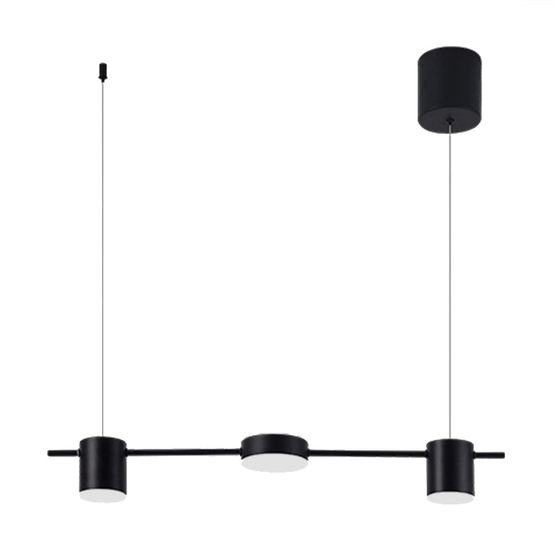 Suspension élégante noire/or en aluminium avec éclairage LED moderne, 3 ou 5 lumières, idéale pour intérieur contemporain.
