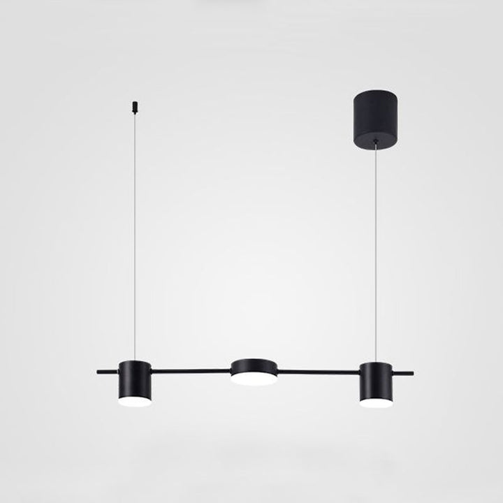 Suspension élégante noire/or en aluminium avec éclairage LED moderne, 3 ou 5 lumières, idéale pour intérieur contemporain.