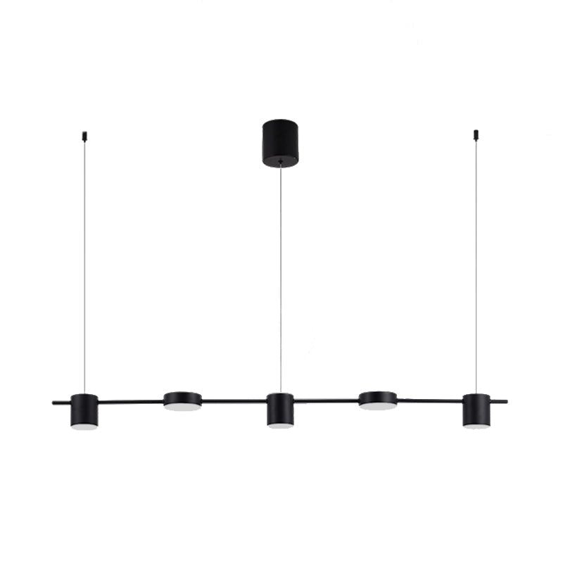 Suspension élégante noire/or en aluminium avec éclairage LED moderne, 3 ou 5 lumières, idéale pour intérieur contemporain.