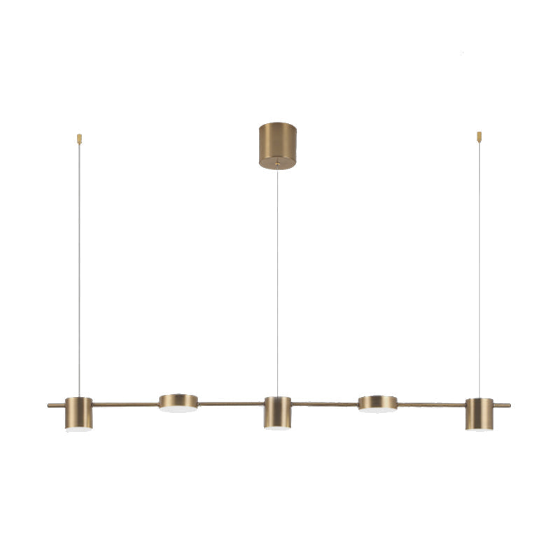 Suspension élégante noire/or en aluminium avec éclairage LED moderne, 3 ou 5 lumières, idéale pour intérieur contemporain.