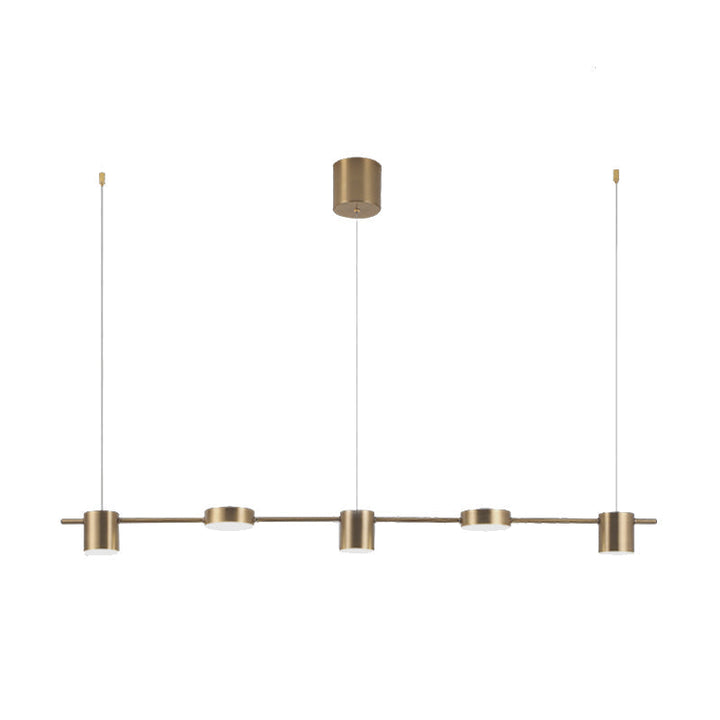 Suspension élégante noire/or en aluminium avec éclairage LED moderne, 3 ou 5 lumières, idéale pour intérieur contemporain.