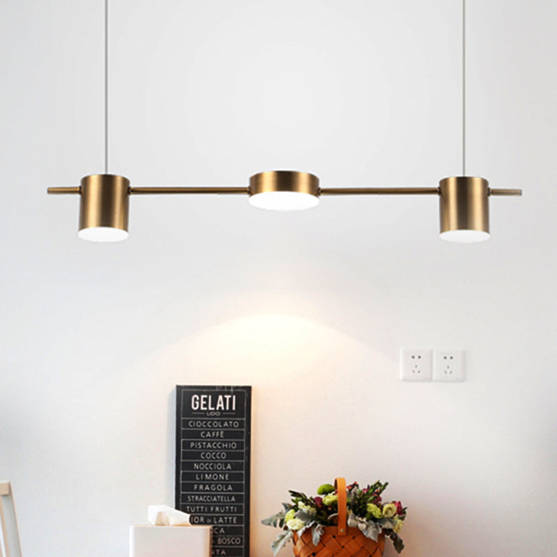 Suspension élégante noire/or en aluminium avec éclairage LED moderne, 3 ou 5 lumières, idéale pour intérieur contemporain.
