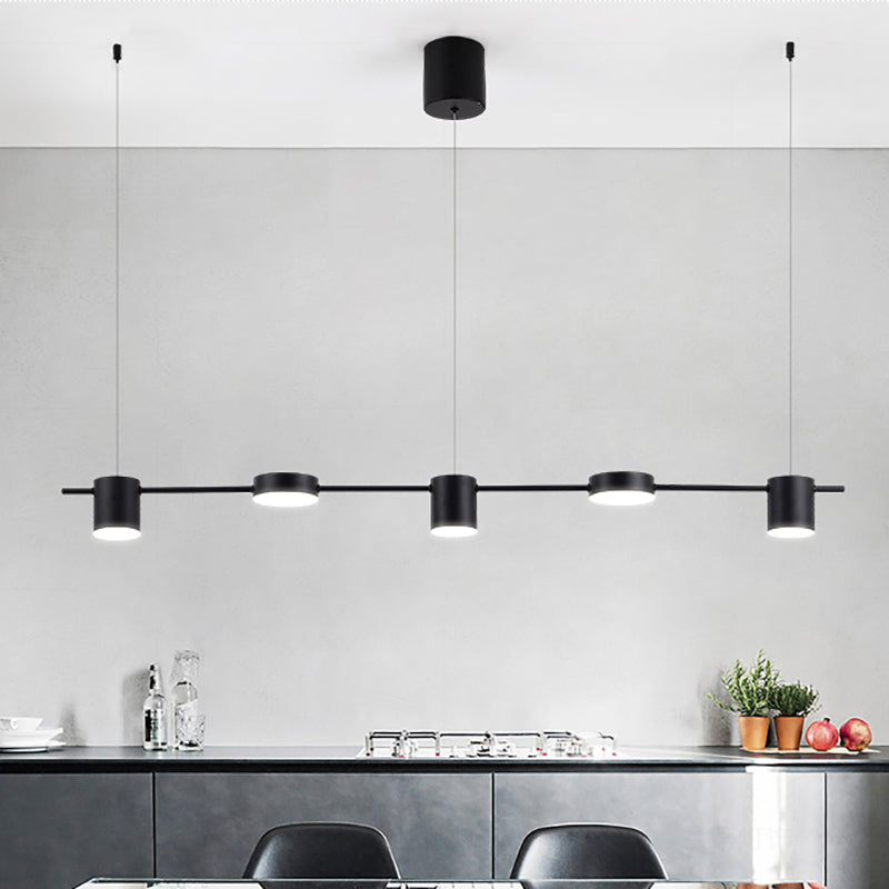 Suspension élégante noire/or en aluminium avec éclairage LED moderne, 3 ou 5 lumières, idéale pour intérieur contemporain.