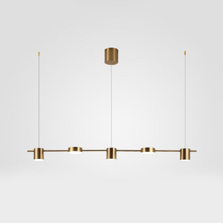 Suspension élégante noire/or en aluminium avec éclairage LED moderne, 3 ou 5 lumières, idéale pour intérieur contemporain.