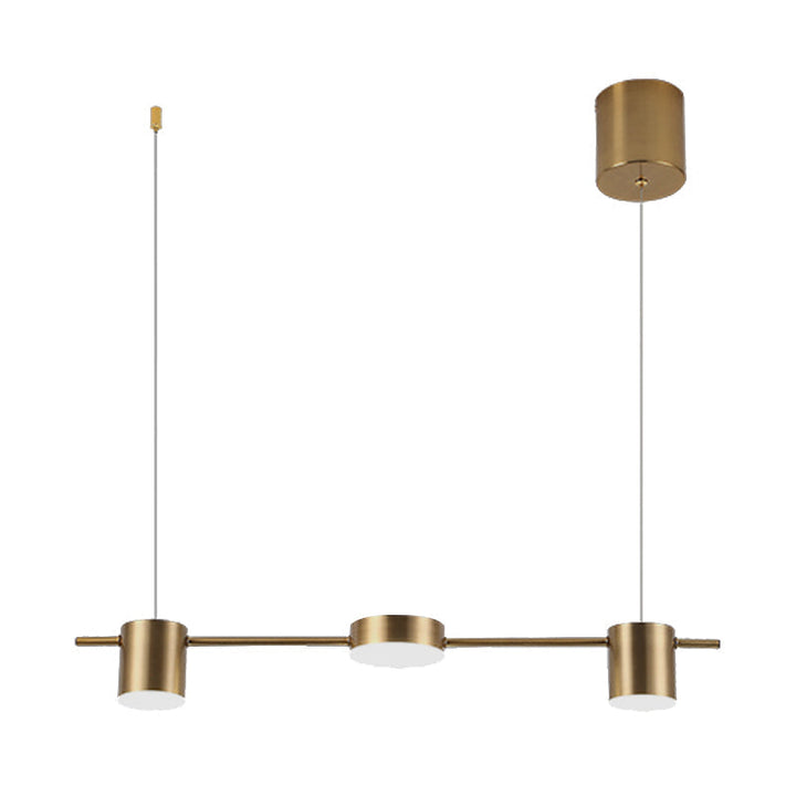 Suspension élégante noire/or en aluminium avec éclairage LED moderne, 3 ou 5 lumières, idéale pour intérieur contemporain.