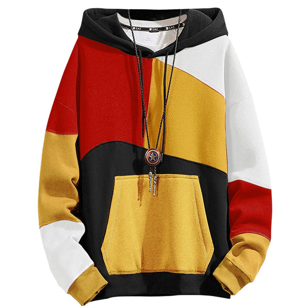 Pull à capuche homme, moderne et confortable. Idéal pour un style coloré et décontracté en ville.