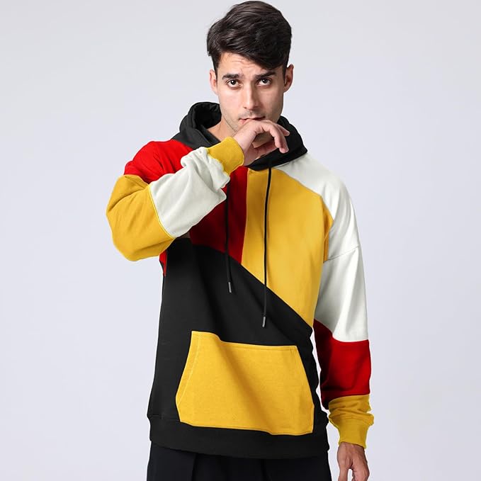 Sweat homme, design moderne et coloré. Un pull à capuche confortable pour look urbain décontracté.