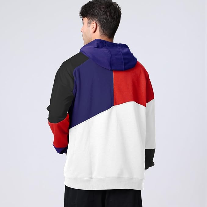 Hoodie tendance homme, couleurs vives. Vêtement moderne pour un style décontracté et urbain.