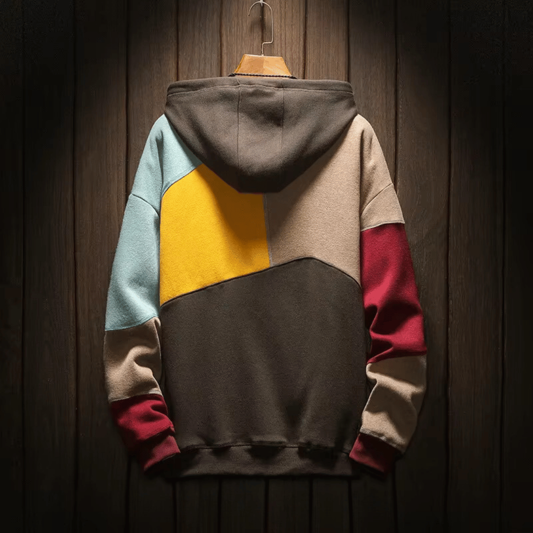 Hoodie confortable homme, design moderne. Parfait pour une allure urbaine et colorée décontractée.