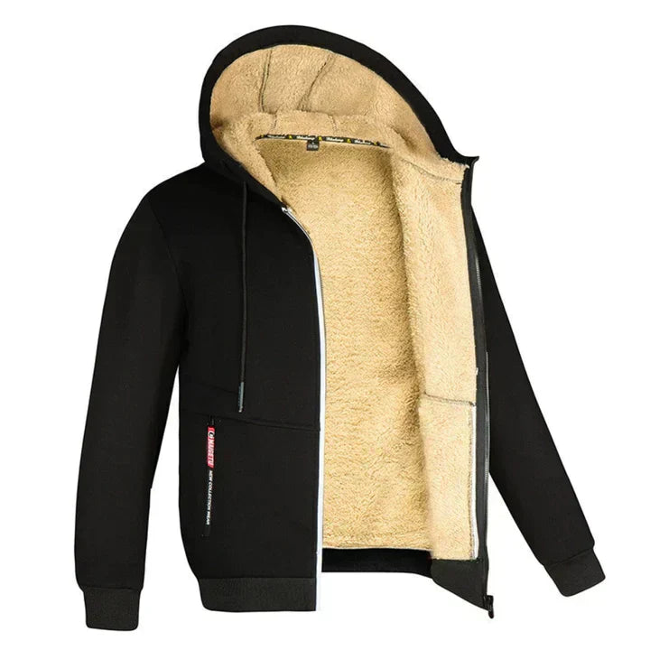 "Sweat zippé à capuche en polaire pour l'hiver, style moderne, disponible en diverses couleurs et tailles S à 3XL."