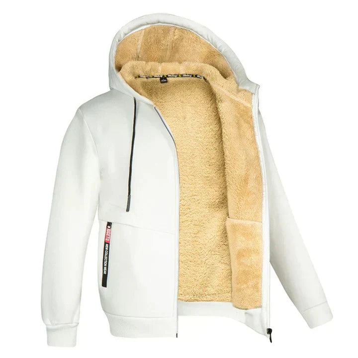 "Sweat zippé à capuche en polaire pour l'hiver, style moderne, disponible en diverses couleurs et tailles S à 3XL."
