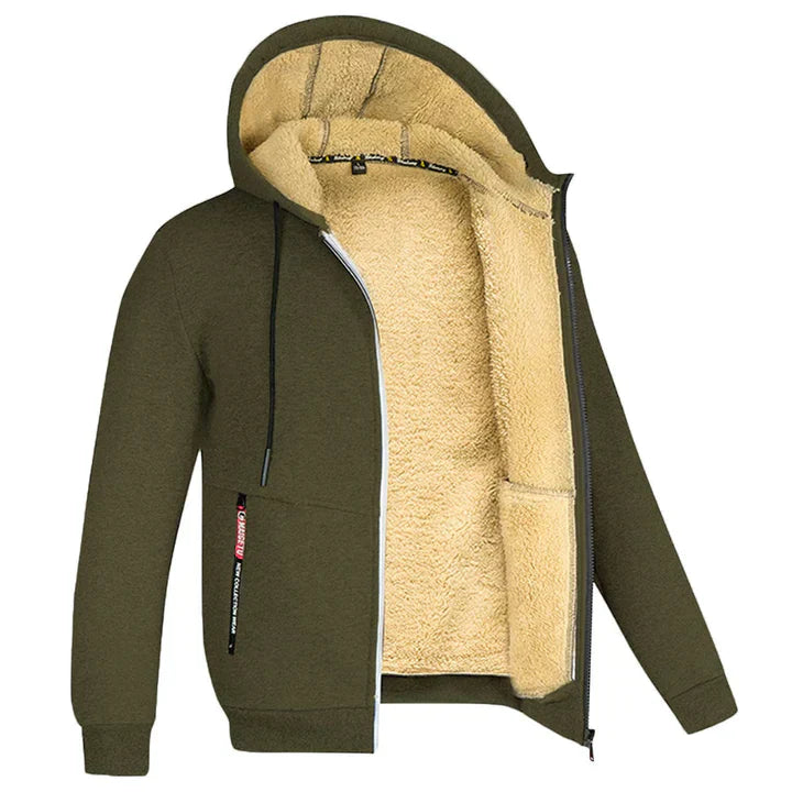 "Sweat zippé à capuche en polaire pour l'hiver, style moderne, disponible en diverses couleurs et tailles S à 3XL."