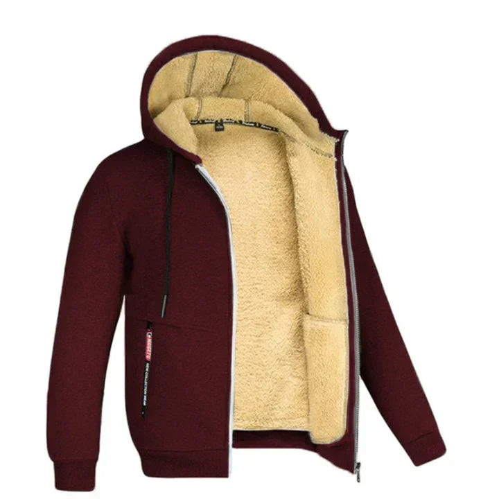 "Sweat zippé à capuche en polaire pour l'hiver, style moderne, disponible en diverses couleurs et tailles S à 3XL."
