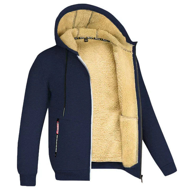 "Sweat zippé à capuche en polaire pour l'hiver, style moderne, disponible en diverses couleurs et tailles S à 3XL."