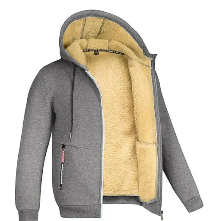 "Sweat zippé à capuche en polaire pour l'hiver, style moderne, disponible en diverses couleurs et tailles S à 3XL."